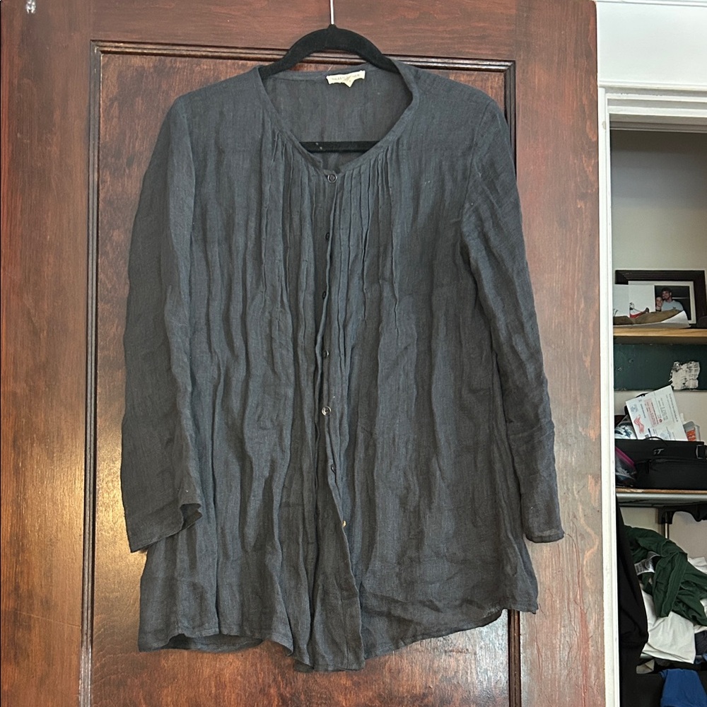 Eileen fisher linen tunic button up top